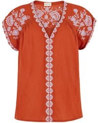 Raffya - Luna Blouse With Embroidery - Lyst
