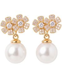 LÁTELITA London - Bouquet And Pearl Drop Earrings - Lyst
