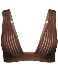 MONIQUE MORIN LINGERIE - Vertigo V Neck Bralette Cocoa - Lyst