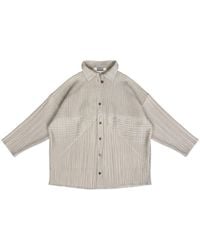 London Atelier Byproduct - Neutrals Multi Way Accordion Pleated Shirt - Lyst