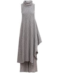Julia Allert - Two-Piece Set Knit Dress And Pants Melange - Lyst