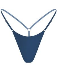 MONIQUE MORIN LINGERIE - Caress Micro-G String Dark Denim - Lyst