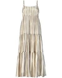 REISTOR - Strappy Ecru Tiered Maxi Dress - Lyst