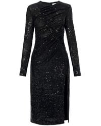 AGGI by HALEWSKI - Madlen Sparkle Sequined Midi Dress With Long Sleeve - Lyst
