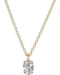 Diamonbliss - Embellished Swarovski Stone Plated Sterling Solitaire Oval Cut Pendant Necklace One Carat - Lyst