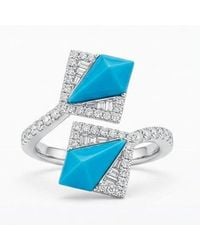 Artisan - 18K Diamond & Geometric Open Ring - Lyst