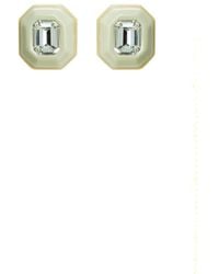 Gissa Bicalho - Neutrals Acrylic Handmade Earring Short Stone Octagonal Clay - Lyst