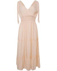 LAtelier London - Neutrals Maisie Light Peach Midi Dress - Lyst
