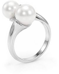 Unaloe - Double Pearl Sterling Ring – Ring For - Lyst
