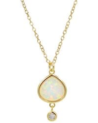 KAMARIA - Best Friend Opal Pear Necklace With Crystal Drop - Lyst