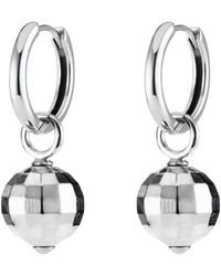 Scream Pretty - Disco Ball Charm Hoop Earrings - Lyst