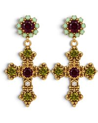 Vstyle - Bright Crystal Cross Earrings - Lyst