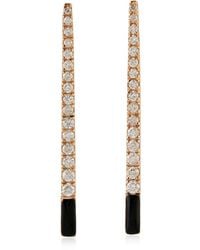 Artisan - 14k Rose Gold With Pave Diamond Dangle Earrings Enamel Jewelry - Lyst