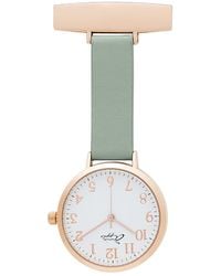 Bermuda Watch Company - Rose Annie Apple Meraki Rose Sage Leather Nurse Fob Watch - Lyst