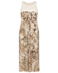 Conquista - Sleeveless Viscose Elastane Jersey Maxi Dress With Animal Print - Lyst