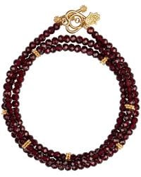 Karma and Luck - Garnet Stone Heart Charm Wrap Bracelet – Love & Energy Gemstone Jewelry – Spirit Of Love - Lyst