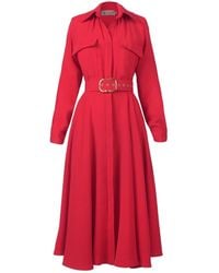 ALINA CERNĂTESCU - Patty Sustainable Viscose Midi Dress With Pockets And Textile Belt - Lyst