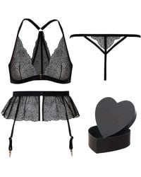Tallulah Love - Midnight Rose Gift Set: Bralette, Suspender, Thong & Gift Box - Lyst