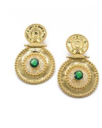 ADIBA - Gold Emerald Green Vermeil Earrings - Lyst