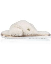 Laines London - Neutrals Neutral Boucle Slippers - Lyst