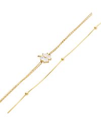 Spero London - Clover Bracelet & Italian Bead Chain Bracelet Layering Set - Lyst