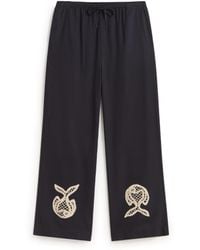 Thinking Mu - Fish Brigitte Hand-Embroidered Relaxed Pants - Lyst