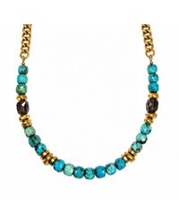 Rachel Nathan - Turqouise & Ice Obsidian Curb Necklace - Lyst