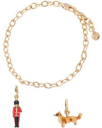 Fable England - Cable Chain Bracelet, Enamel King's Guard Charm, Enamel Corgi Charm - Lyst