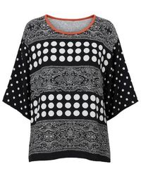 Conquista - Round Neck Print Top - Lyst