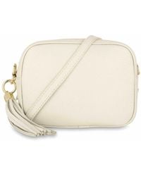 Apatchy London - Neutrals The Tassel Stone Leather Crossbody Bag - Lyst