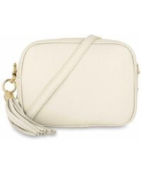 Apatchy London - Neutrals The Tassel Stone Leather Crossbody Bag - Lyst