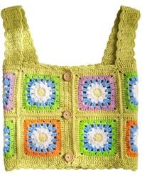 Ana Chic - Daisy Granny Square Handmade Crochet Crop Top - Lyst