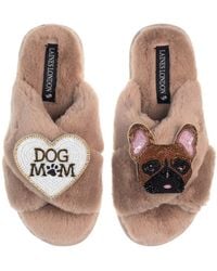 Laines London - Classic Laines Slippers With Cookie The Frenchie & Dog Mum Mom Brooches - Lyst