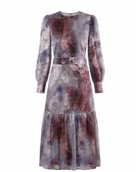 John Abgin - Chiffon Burnout Ombre Scatter Midi Dress - Lyst