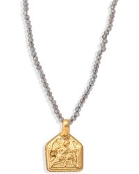Opium Jewels - Vintage Hanuman Talisman On A Strand Of Labradorite - Lyst