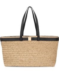 Apatchy London - The Esme Raffia Tote Bag With Leather Trim - Lyst