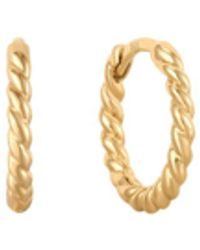 Vanhi - 14K Recycled Solid Rope Huggie Earrings - Lyst