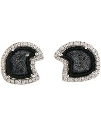 Artisan - Geode & Diamond Stud Earrings - Lyst