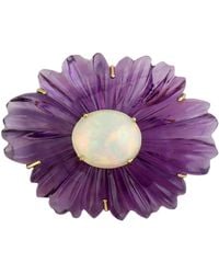 Artisan - Carved Amethyst & Opal Floral Pendant - Lyst