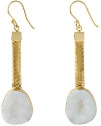 YAA YAA LONDON - Natural Geode Drop Gemstone Earrings - Lyst