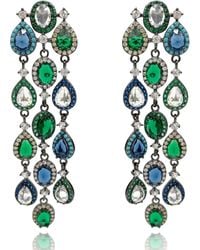 Michael Nash Jewelry - Fabiola Multi-Color Crystal Gemstone Clip On Earrings Set - Lyst