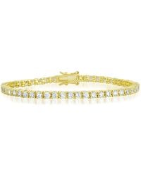 Genevive Jewelry - Genevive Sterling Plated With Clear Cubic Zirconia Tennis Bracelet - Lyst