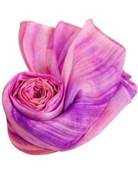 Silk and Bears - Rose Orchid Brushstroke Habotai Silk Scarf – Hand-Dyed Mulberry Silk - Lyst