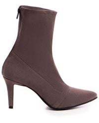 The 5Th Element - Neutrals Taupe Stretch Leather Mid-Boots - Lyst