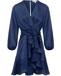 Urban Touch - Long Sleeve Wrap Front Dress - Lyst
