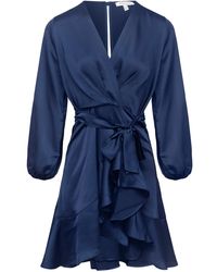 Urban Touch - Long Sleeve Wrap Front Dress - Lyst