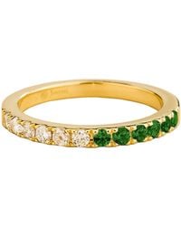 Juvetti - Dimi Emerald & Diamond Half Eternity Ring - Lyst