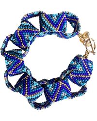 Iliana Arrazola - Bold Chunky Link Bracelet, Glass Beads, Beaded Jewelry - Lyst