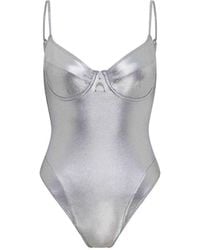 Let's Swim - Metallic Wired Balconette Swimsuit - Lyst