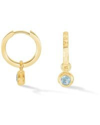 Dower & Hall - Aquamarine Hammered Huggie Hoops - Lyst